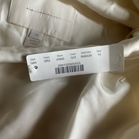 J.Crew Percy Ivory Wedding Dress - NWT - Picture 3 of 5